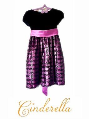 CINDERELLA COUTURE Girls Formalwear Black velvet & sequin Dress